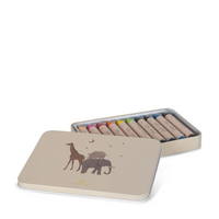 Konges Slojd Bees Wax Crayons in Tin, Safari