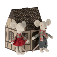 Maileg Santa Christmas Winter Mice Twins in House