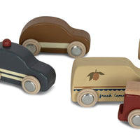 Konges Slojd Wooden Mini Cars, Nine Piece Set