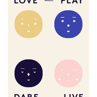 Mado Four Feelings Moods Print, 30cm x 40cm - Hello Little Birdie