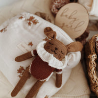 Main Sauvage Bunny Knitted Soft Toy, Sienna Bodysuit - Hello Little Birdie