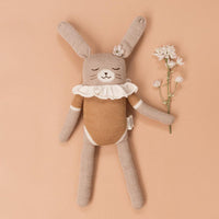 Main Sauvage Knitted Big Bunny Soft Toy, Ochre Bodysuit - Hello Little Birdie