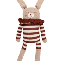 Main Sauvage Knitted Big Bunny Soft Toy, Sienna Striped Romper - Hello Little Birdie