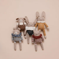 Main Sauvage Knitted Soft Teddy, Slate Striped Romper - Hello Little Birdie