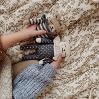 Main Sauvage Knitted Soft Teddy, Slate Striped Romper - Hello Little Birdie