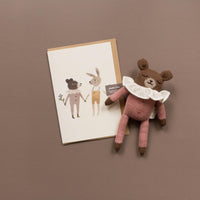 Main Sauvage Teddy and Bunny Greeting Card - Hello Little Birdie