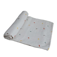 Mushie Muslin Swaddle Blanket Organic Cotton, Dinosaurs (PRE-ORDER FEB) - Hello Little Birdie