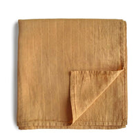 Mushie Muslin Swaddle Blanket Organic Cotton, Fall Yellow - Hello Little Birdie