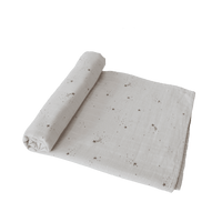 Mushie Muslin Swaddle Blanket Organic Cotton, Falling Stars (PRE-ORDER FEB) - Hello Little Birdie