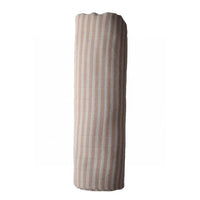 Mushie Muslin Swaddle Blanket Organic Cotton, Natural Stripe - Hello Little Birdie