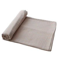 Mushie Muslin Swaddle Blanket Organic Cotton, Natural Stripe - Hello Little Birdie