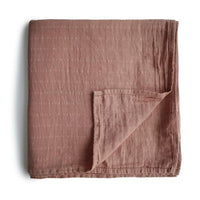 Mushie Muslin Swaddle Blanket Organic Cotton, Tawny Birch - Hello Little Birdie