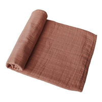 Mushie Muslin Swaddle Blanket Organic Cotton, Tawny Birch - Hello Little Birdie