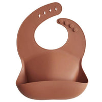 Mushie Silicone Baby Bib, Clay - Hello Little Birdie