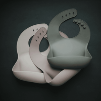 Mushie Silicone Baby Bib, Silver Sage - Hello Little Birdie