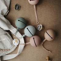 Mushie Silicone Dummy/Pacifier Holder Case, Stone - Hello Little Birdie