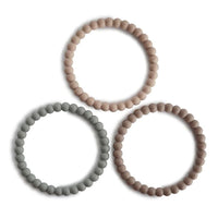 Mushie Silicone Pearl Teether Bracelets Clary Sage/Tuscany/Desert Sand - Hello Little Birdie