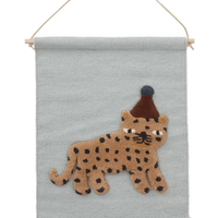 OYOY Mini, Leopard Wallhanging Dusty Blue - Hello Little Birdie