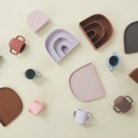 OYOY Rainbow Plate & Bowl Choko/Vanilla - Hello Little Birdie