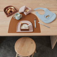 OYOY Rainbow Plate & Bowl Dusty Blue/Clay - Hello Little Birdie