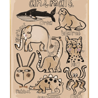 Studio Loco Wall Poster, Animal Collection 50 x 70cm - Hello Little Birdie