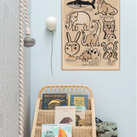 Studio Loco Wall Poster, Animal Collection 50 x 70cm - Hello Little Birdie