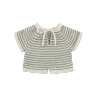 We Are Gommu, Gommu Striped Romper, Cream & Grey - Hello Little Birdie