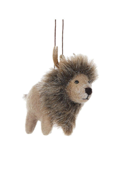 Wool Lion With Antlers Christmas Ornament - Hello Little Birdie