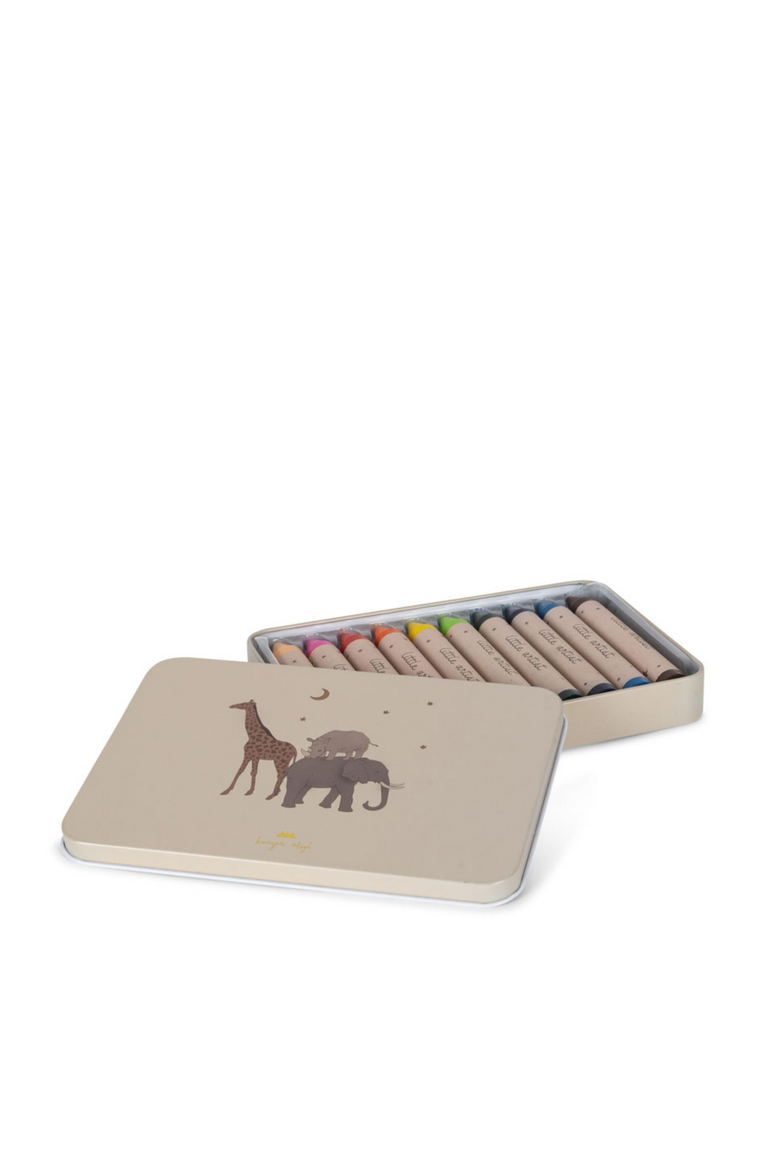 Konges Slojd Bees Wax Crayons in Tin, Safari