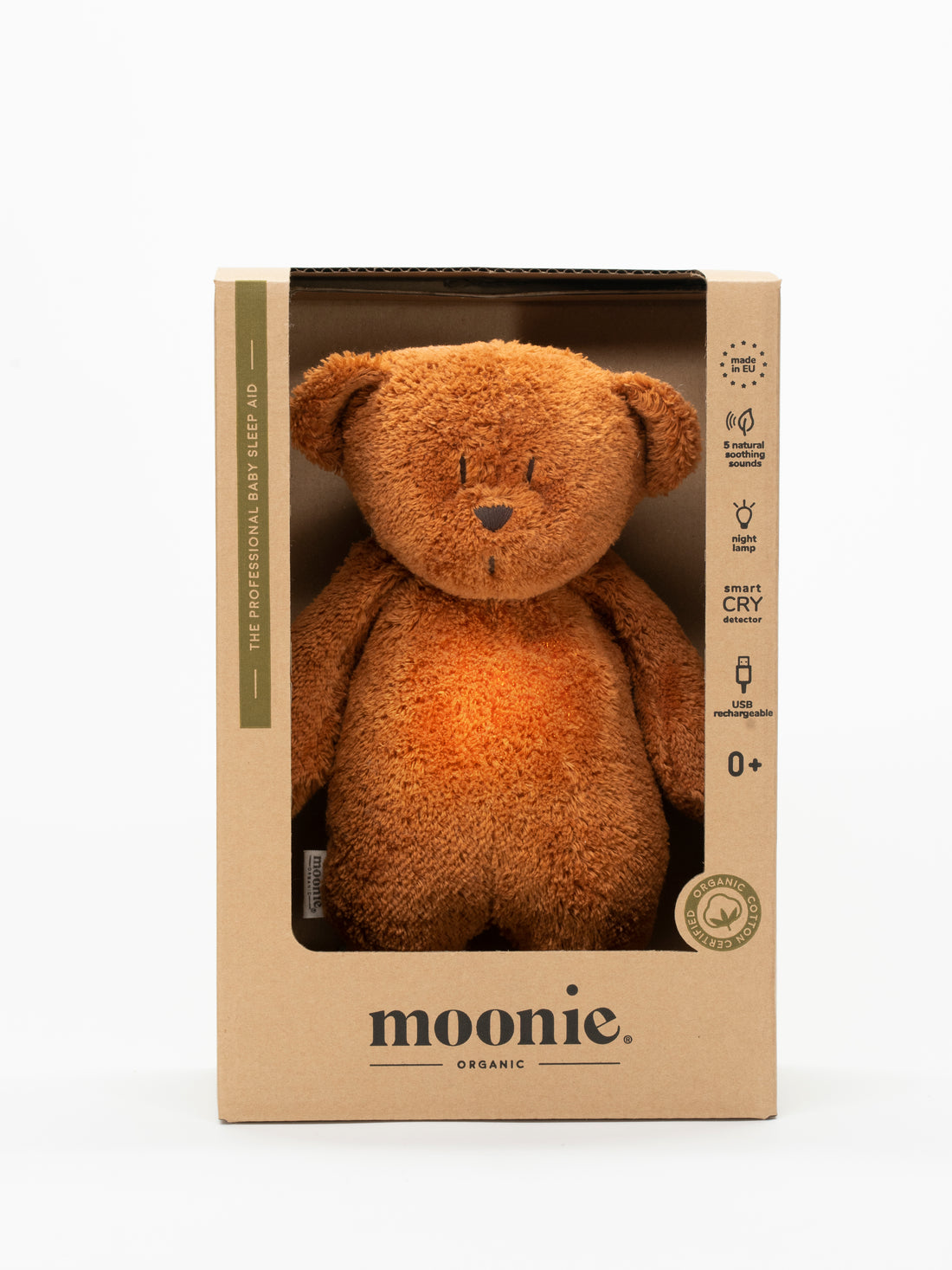 Moonie Organic Humming Bear Light and Sleep Aid, Caramel