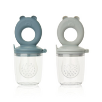 Liewood Miranda Bear Food Feeder 2-Pack, Whale blue & Dove blue