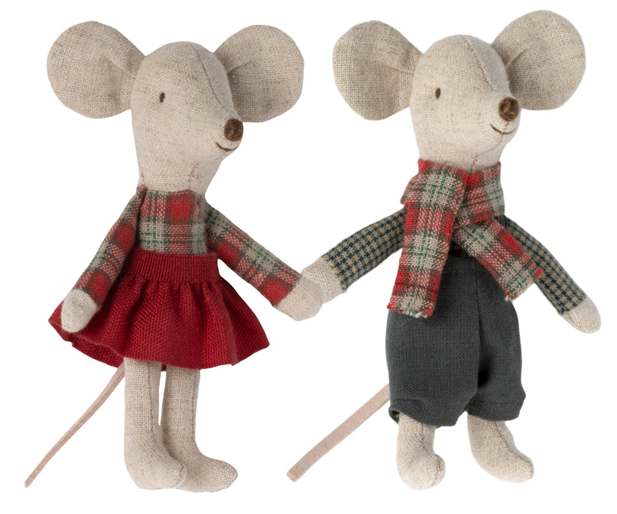 Maileg Santa Christmas Winter Mice Twins in House