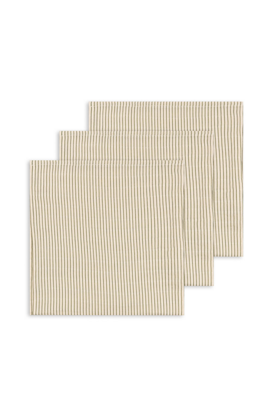 Konges Slojd Three Pack Muslin Cloth, Tea Stripe