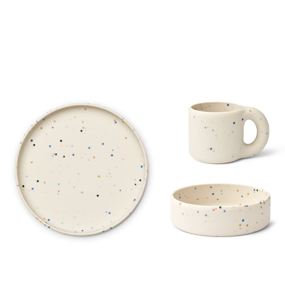 Liewood Andie Junior Tablewear Set, Splash Dots & Seashell