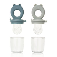 Liewood Miranda Bear Food Feeder 2-Pack, Whale blue & Dove blue