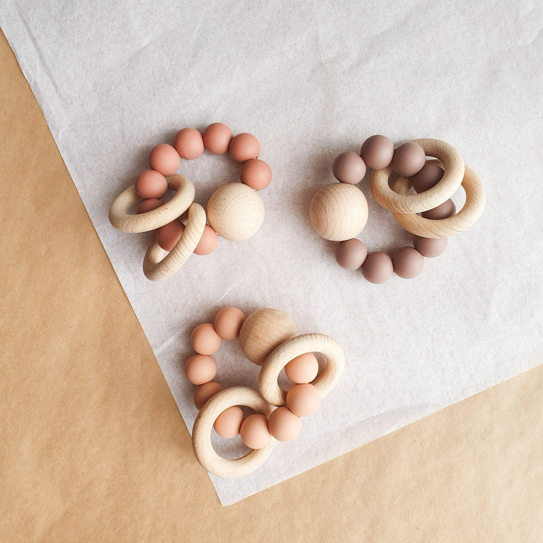 Dove and Dovelet SATURN Silicone Teething Toy, Desert Rose - Hello Little Birdie