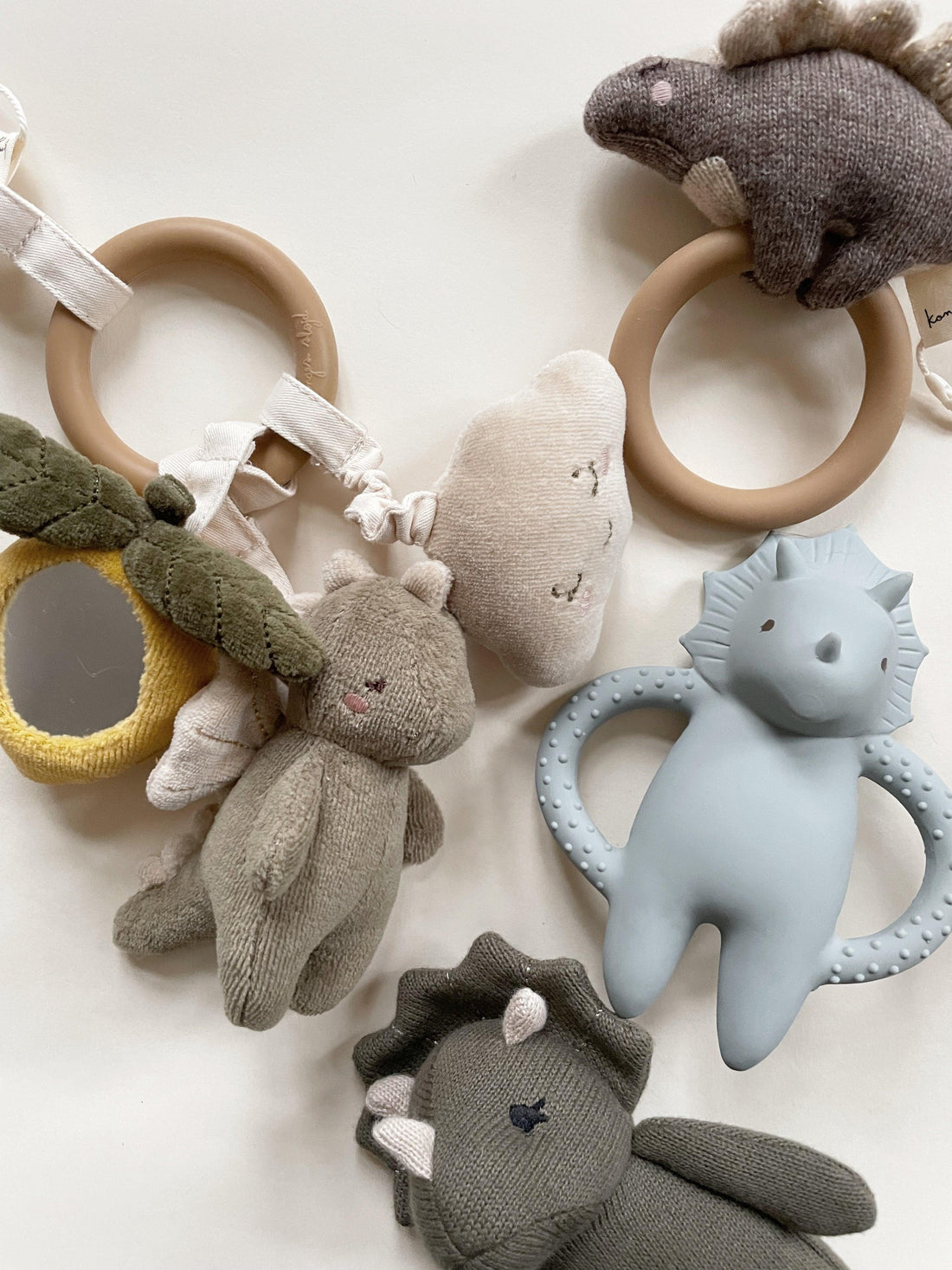 Konges Slojd Mini Toy Triceratops, Laurel Oak - Hello Little Birdie