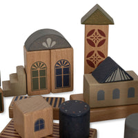 Konges Slojd Printed Wooden Building Blocks, Beige & Toffee - Hello Little Birdie