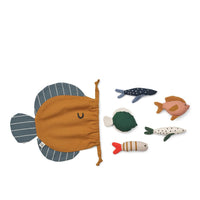 Liewood Delmor Fish Toy, Golden Caramel Multi Mix - Hello Little Birdie