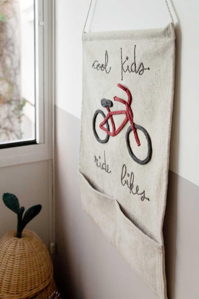 Lorena Canals, Wall Pocket Hanging, Cool Kids Ride Bikes - Hello Little Birdie