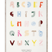Mado Alphabet Spaghetti Print, 50cm x 70cm - Hello Little Birdie