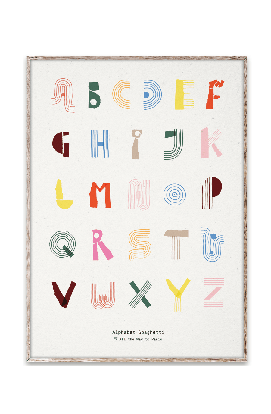 Mado Alphabet Spaghetti Print, 50cm x 70cm - Hello Little Birdie