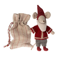 Maileg Santa Christmas Mouse with Gingerbread House - Hello Little Birdie