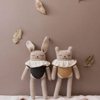 Main Sauvage Bunny Knitted Soft Toy, Black Bodysuit - Hello Little Birdie