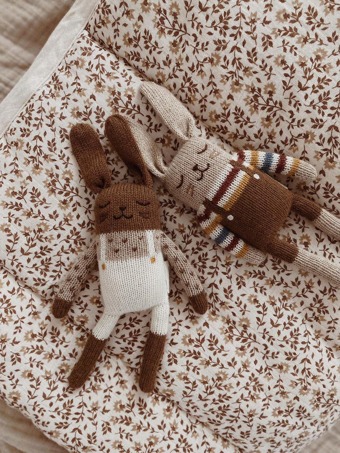 Main Sauvage Bunny Knitted Soft Toy, Ecru Overalls - Hello Little Birdie