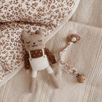 Main Sauvage Kitten Knitted Soft Toy, Ecru Overalls - Hello Little Birdie
