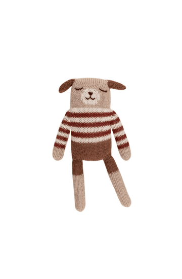 Main Sauvage Knitted Puppy Soft Toy, Sienna Striped Sweater - Hello Little Birdie