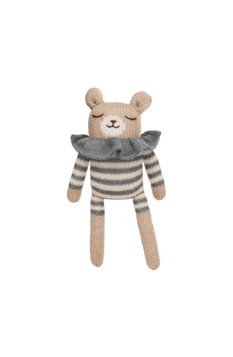 Main Sauvage Knitted Soft Teddy, Slate Striped Romper - Hello Little Birdie