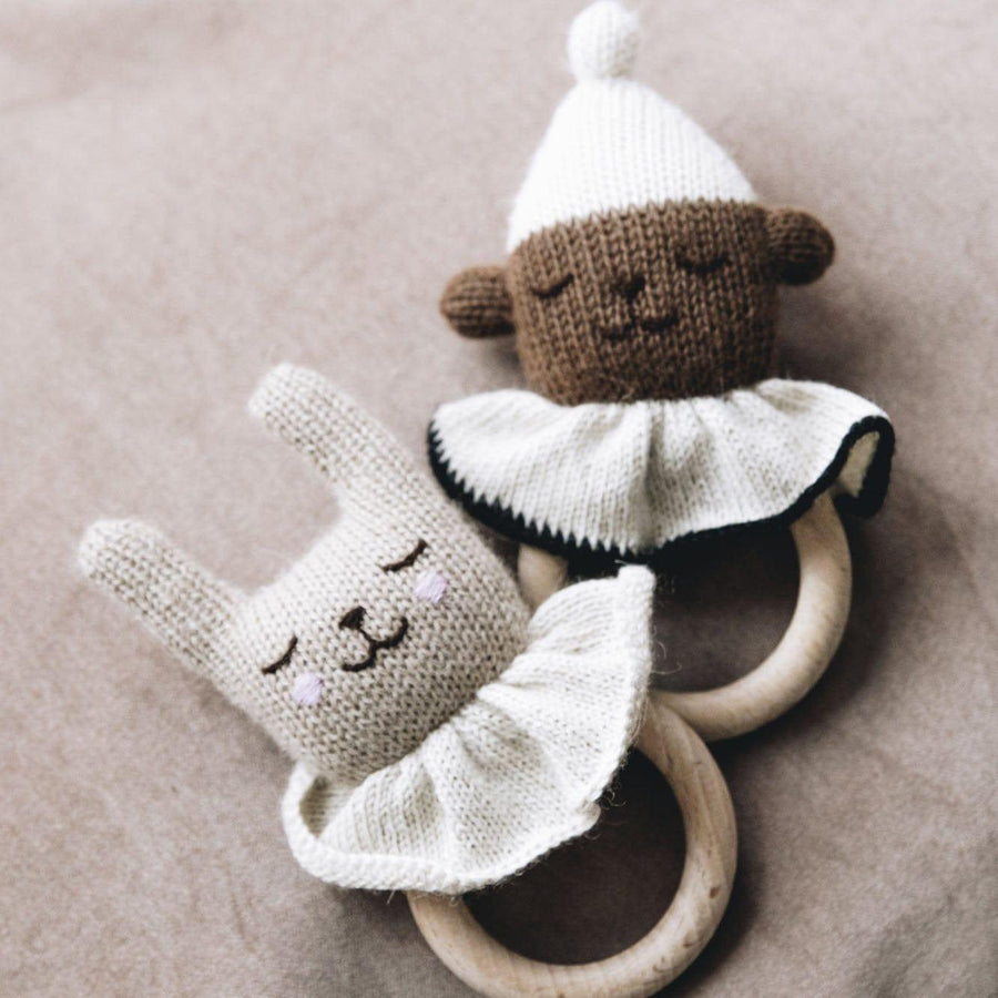 Main Sauvage Teething Ring, Teddy Bear - Hello Little Birdie