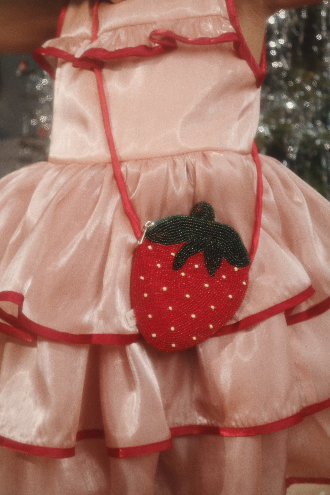 Konges Slojd Beaded Strawberry Bag, Rio Red